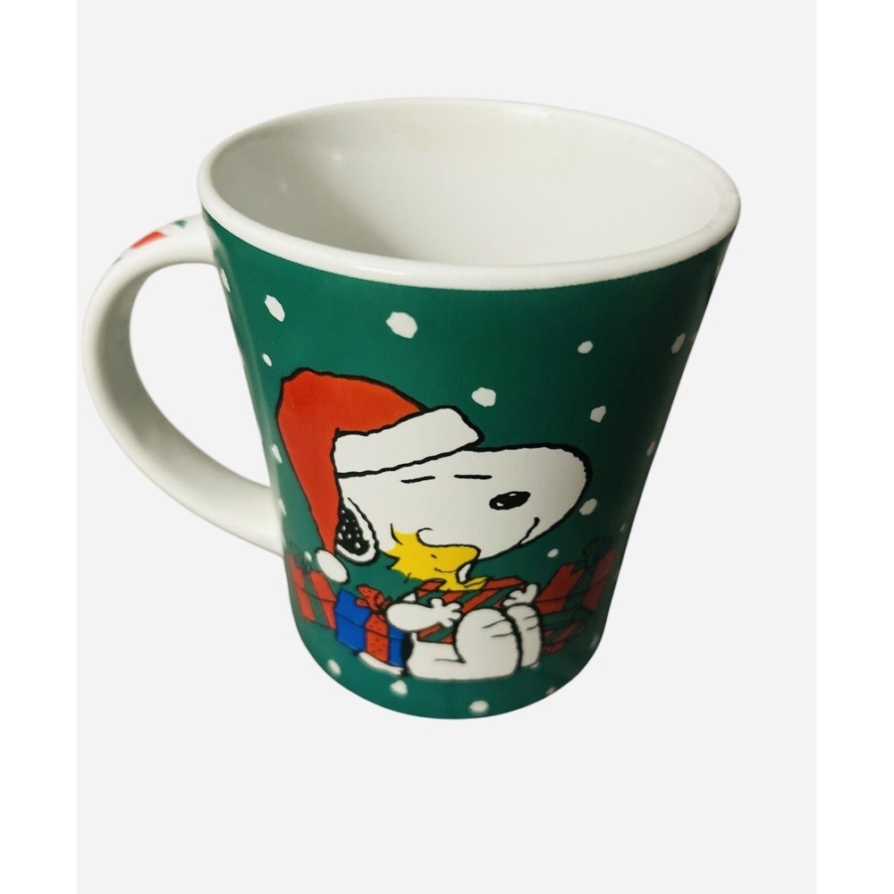 Peanuts Snoopy Woodstock Christmas Mug Holiday Coffee Cup Cartoon Ceramic